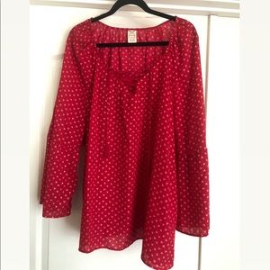 Faded Glory Lace Up Blouse